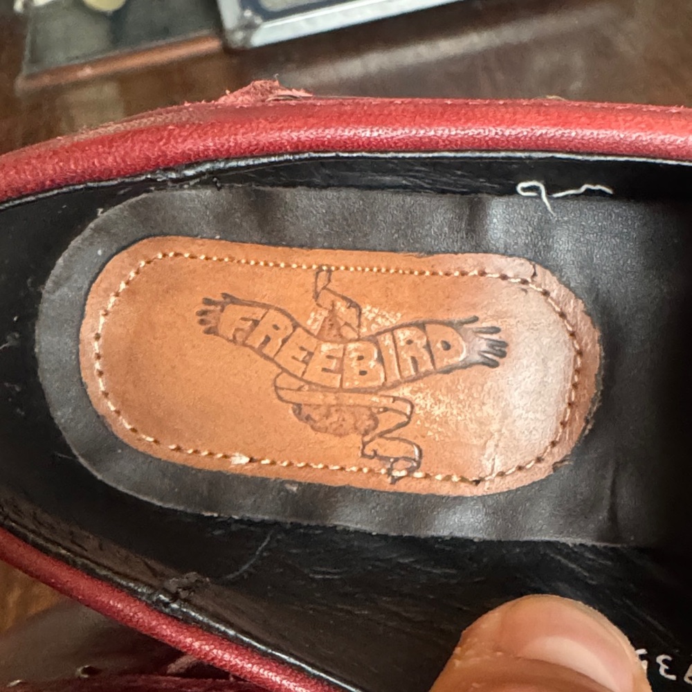 Freebird by Steven Red Studded Myla Leather Women’s Loafers Size 7 - Picture 2 of 8